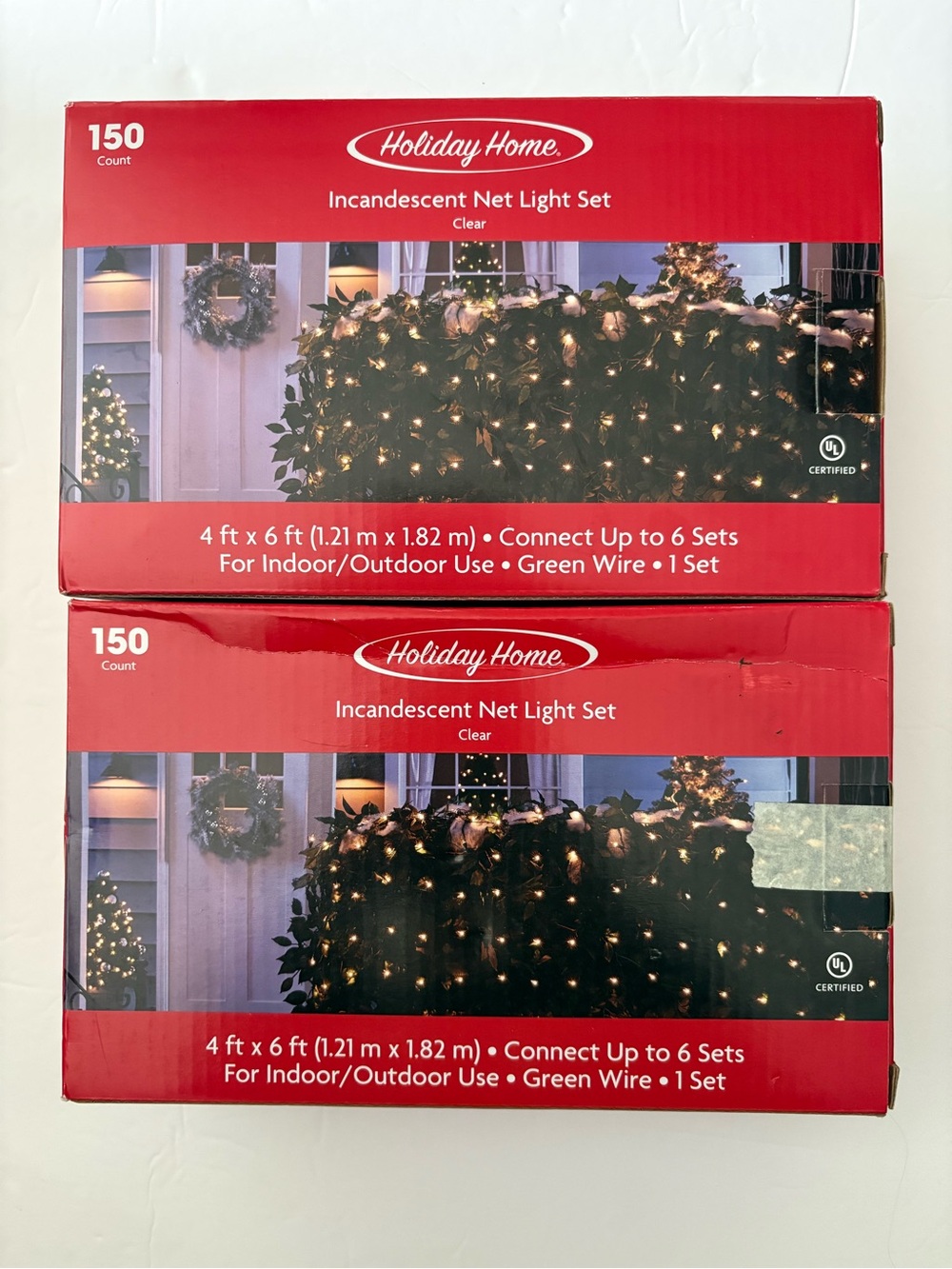 Holiday Home Net Lights 150 Count Clear Set of 2 NEW